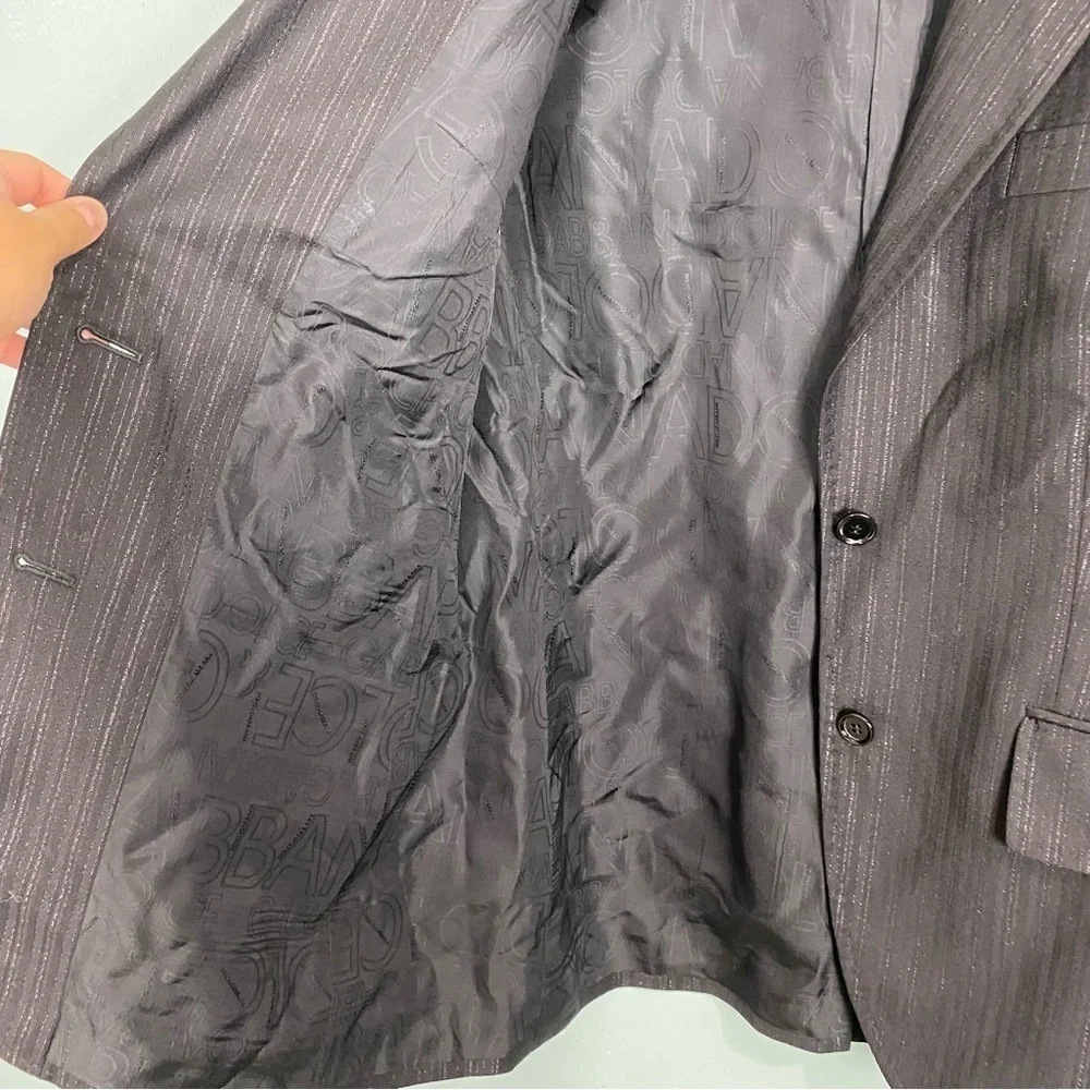 Dolce & Gabbana Pinstripe Metallic Blazer Sz 48‎ or US 38 Black Read Description